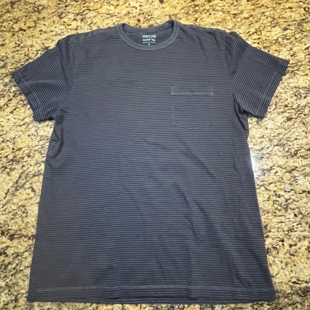 Vineyard Vines Island Tee Mens Medium Blue Striped Pima Cotton Pocket T-Shirt
